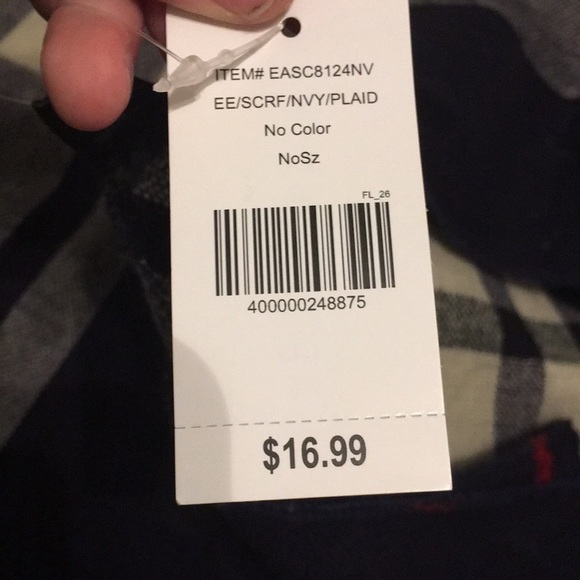 Navy Plaid Scarf - Picture 2 of 2